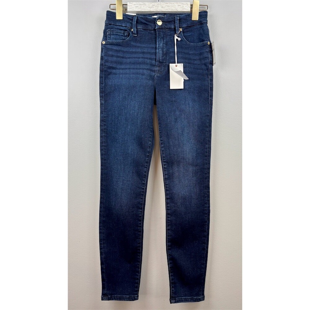 Good American Always Fit Good Legs Skinny Jeans Medium Dark Wash High Rise - Picture 6 of 14